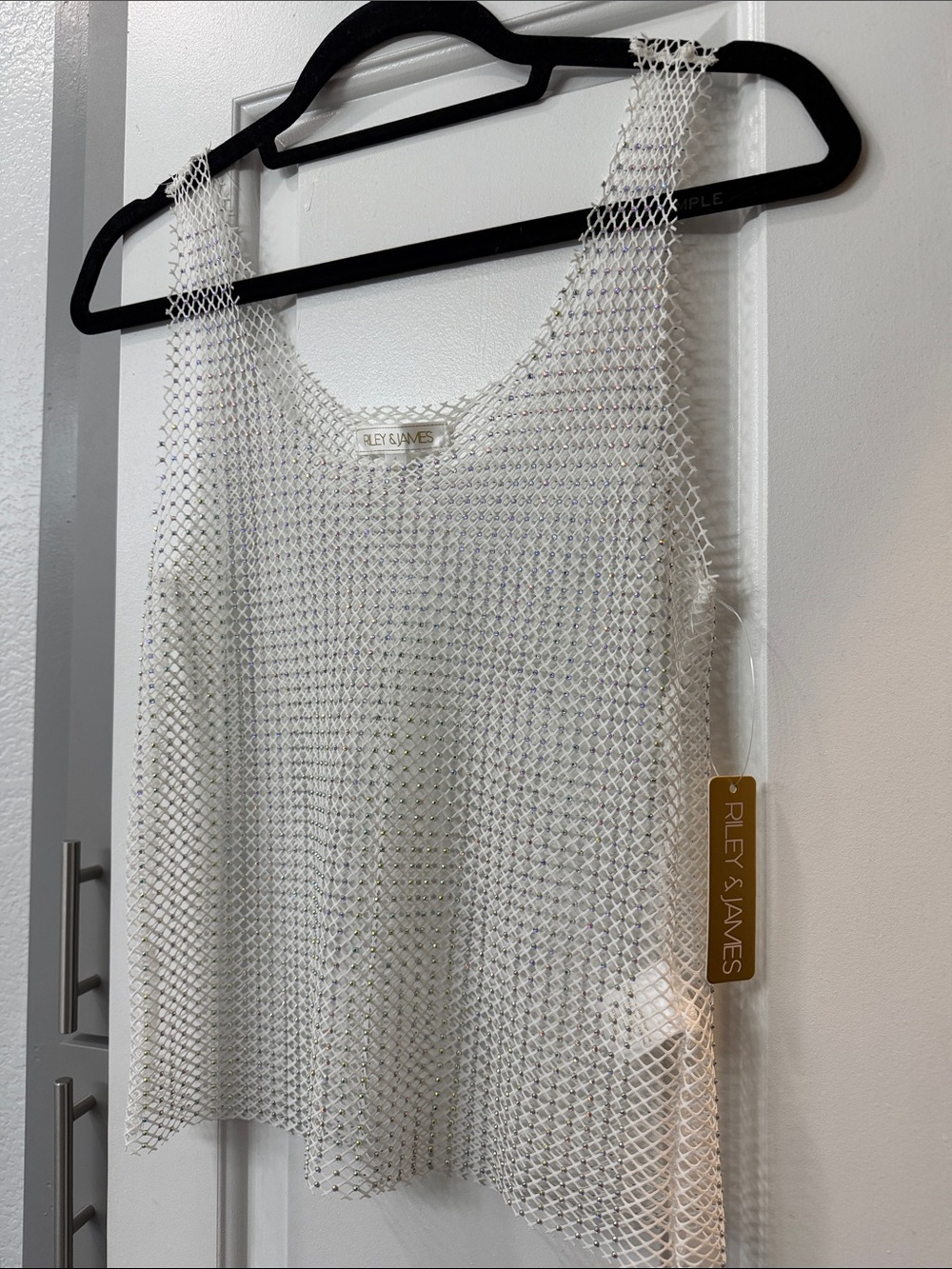 Riley & James White Mesh Tank Top